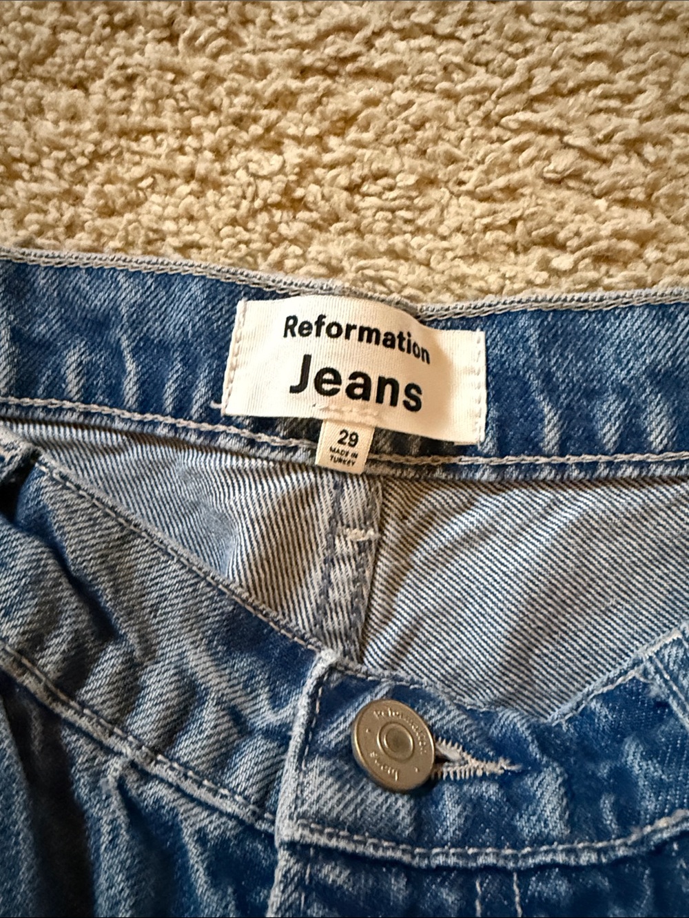 Reformation Women’s Relaxed Paneled Jeans - Blue Denim - Picture 2 of 4